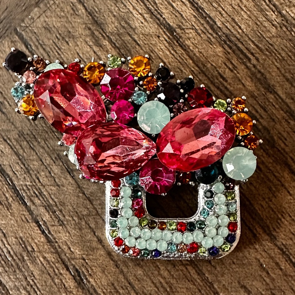 Colorful Rhinestone Brooch